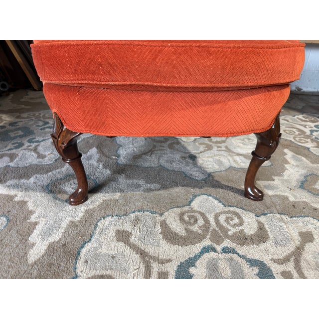 Wood Vintage Georgian Style Wingback Armchair by Sherrill Furniture For Sale - Image 7 of 18