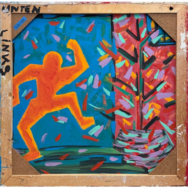'Abstract Polyptych, 1984', Neo-Expressionist German School, Extra Large, Oversized, 79" X 79" For Sale - Image 17 of 18