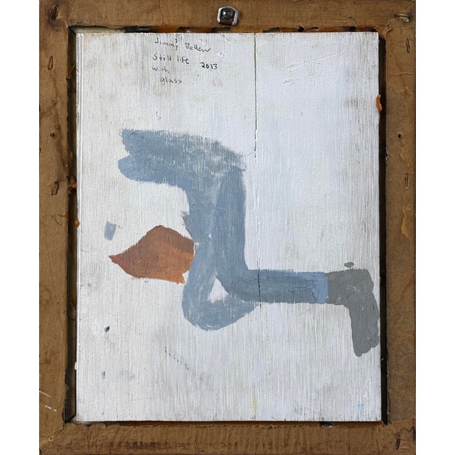 2000 - 2009 Expressionist Still Life With Glass by Jimmy Bellew, Signed (Oil on Board) For Sale - Image 5 of 6
