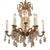 1950's Hollywood Regency French Style Brass & Crystal 12 Light Chandelier For Sale