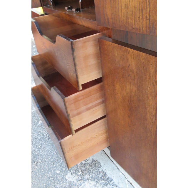 Henredon Campaign Style Tall Narrow Lacquered Armoires Chifforobes a Pair 6255 For Sale - Image 9 of 18