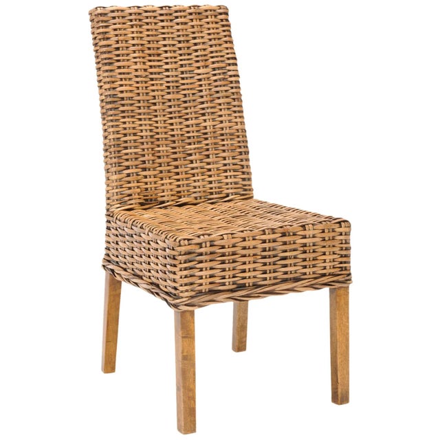 Modern Alisa 18''H Rattan Side Chair in Brown - a Pair For Sale - Image 3 of 11