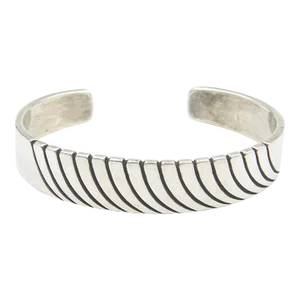 Navajo Native American Sterling Silver Cuff Bracelet by Steve Yellowhorse