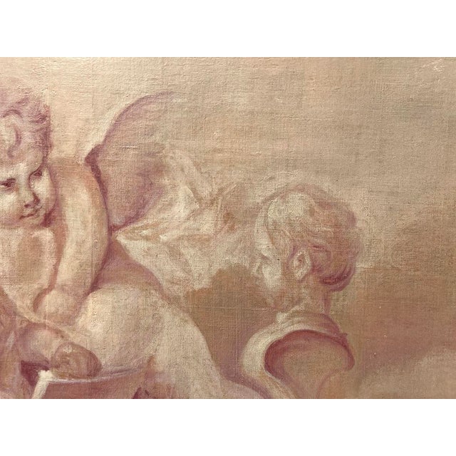 Putti, 19th Century, Oil Paintings on Canvas, Set of 2 For Sale - Image 4 of 18