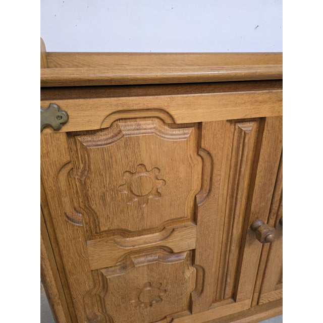 Wood 2-Door Buffet attributed to Guillerme et Chambron, 1970s For Sale - Image 7 of 18