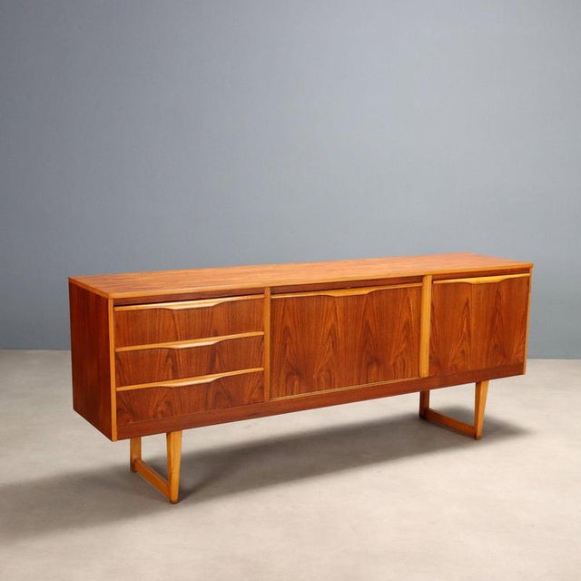 Brown Vintage Sideboard in Teak Veneer, 1960s For Sale - Image 8 of 8