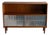 Vintage Danish Modern Teak Cabinet Glass Door Bookcase Media Console For Sale