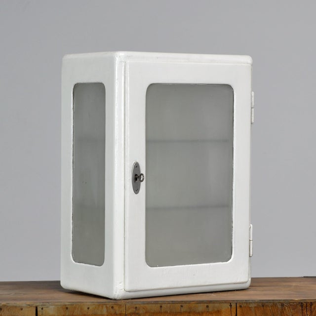 Vintage Glass and Wooden Medicine Cabinet, 1930 For Sale - Image 3 of 12