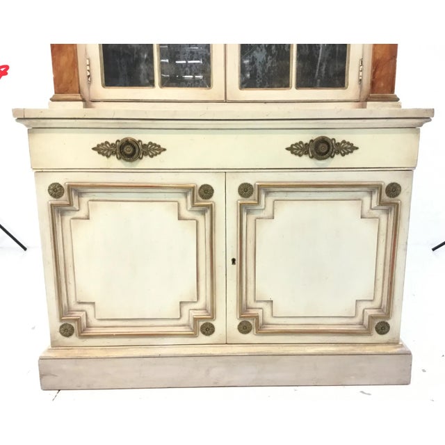 Wood Vintage Continental Neoclassical Style Display Cabinet/Bookcase For Sale - Image 7 of 8