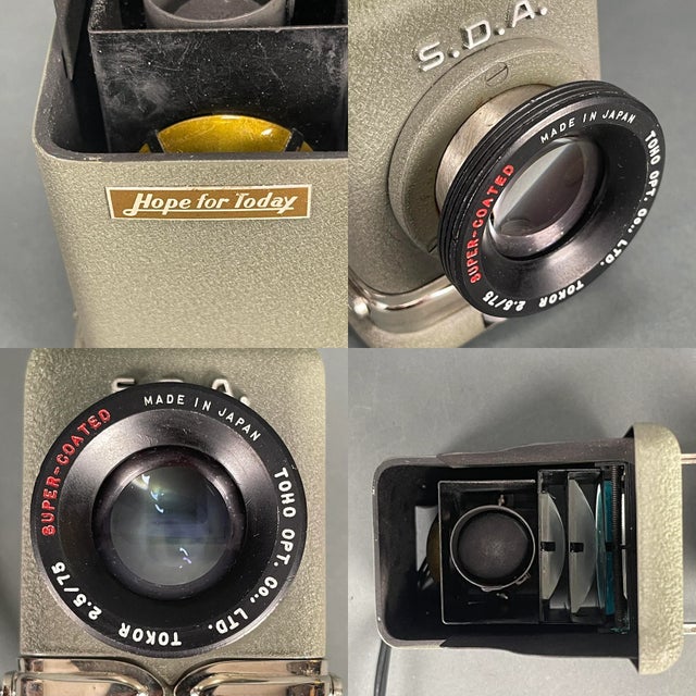 Vintage 50s Deadstock Sda Toho Slide Projector Tokor Lens With Case + Extras, Japan For Sale In New York - Image 6 of 13