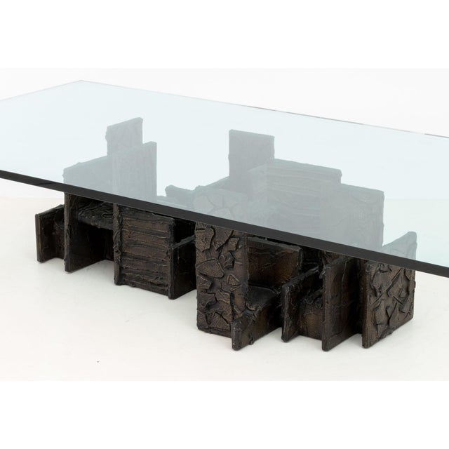Wood Paul Evans Skyline Bronze Resin Coffee Table, 1971 For Sale - Image 7 of 13