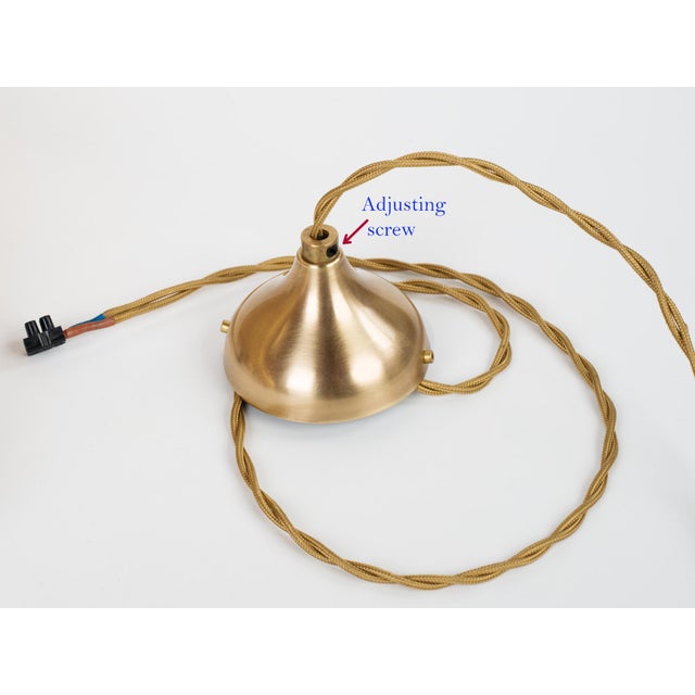 Metal Vintage Brass Gramophone Horn Pendant Light – Expertly Restored For Sale - Image 7 of 10