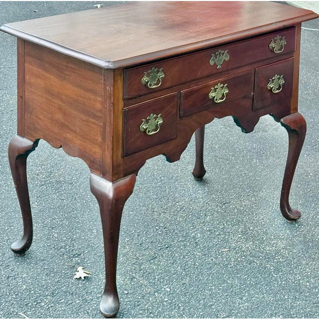 Queen Anne Antique 18th Century Mahogany Queen Anne Lowboy For Sale - Image 3 of 9