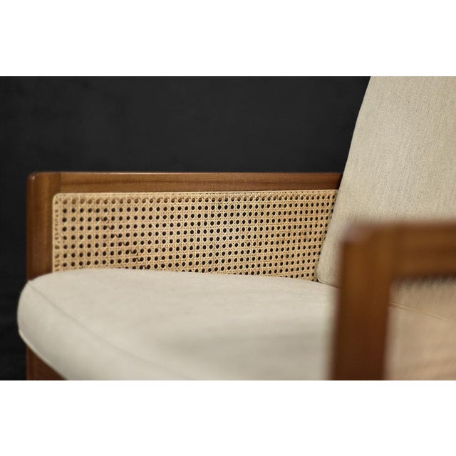 Mid-Century Scandinavian Modern Mahogany Armchair with French Wicker by Bernt Petersen Dla Wørts Møbelsnedkeri, 1960s For Sale - Image 12 of 18