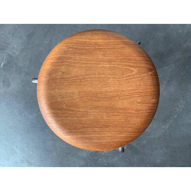 スツール Arne Jacobsen 3170 Teak FRITZ HANSEN Set of Dot Stools Model 3170 in Teak by Arne Jacobsen for