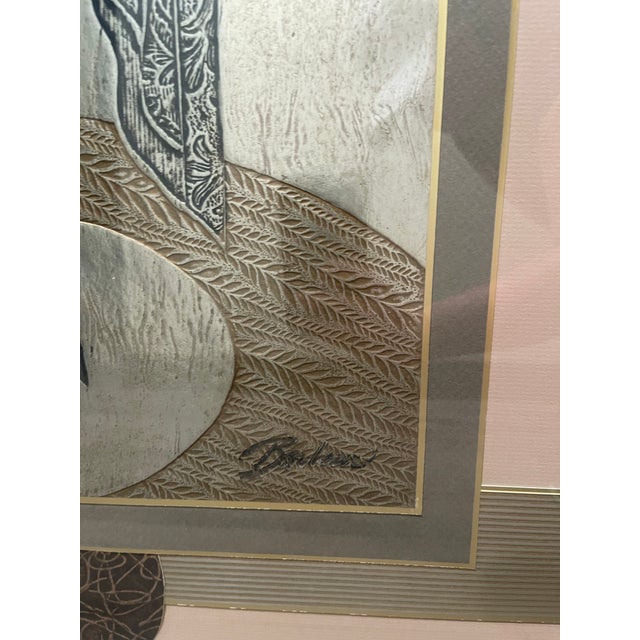 Late 20th Century Monumental Kinder-Harris “Harpers” Art Deco Revival Diptych Installation | Signed Barbour | Style No. 5497-10 For Sale - Image 4 of 12