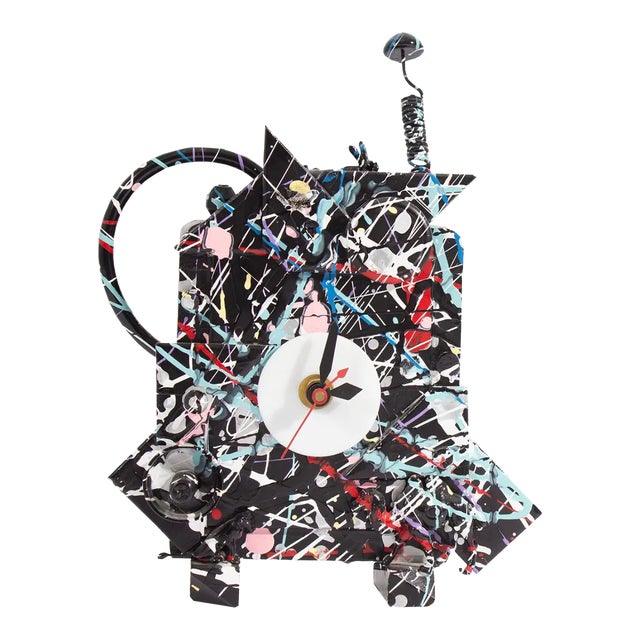 Richard Birkett Signed 1990 Splatter Fantasy Clock For Sale