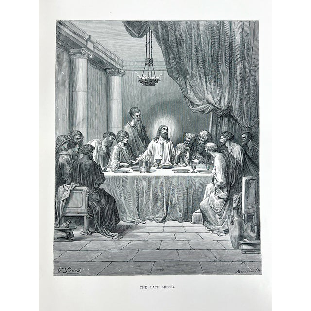Late 19th Century Rare Two Oversized Volume Set, the Doré Gallery: 250 Beautiful Engravings, Vol. I & II Gustave Doré c.1870 For Sale - Image 5 of 12