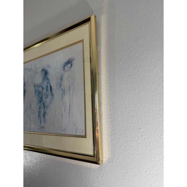 Vintage Framed Figurative Artwork, Circa 1990s' For Sale - Image 10 of 14