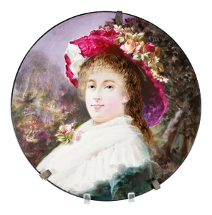 Antique 1800’s High Hand Painted French Portrait Plate