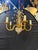 1930 French Gilt Metal and Crystal Chandelier 5 Lights For Sale - Image 4 of 5