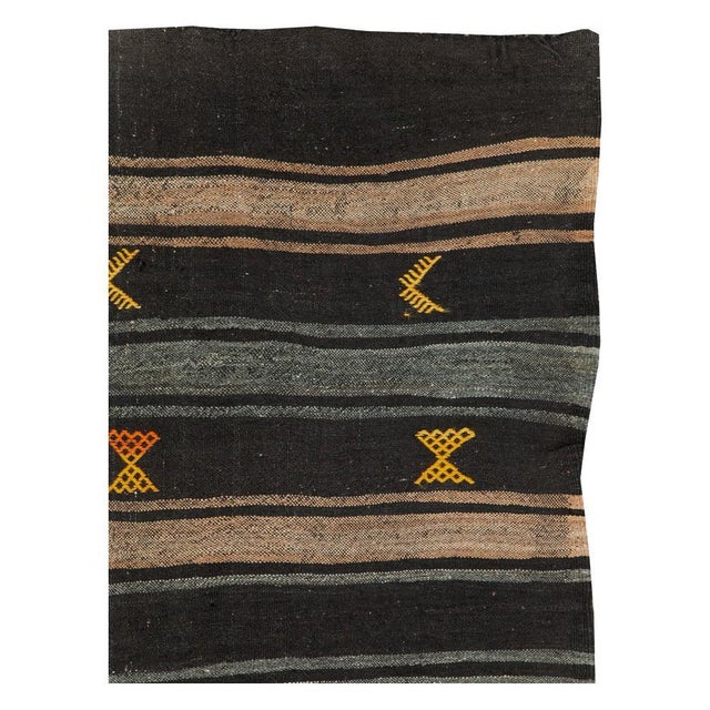A vintage Turkish flatweave Kilim accent rug handmade during the mid-20th century. Measures: 6' 8" x 8' 8".