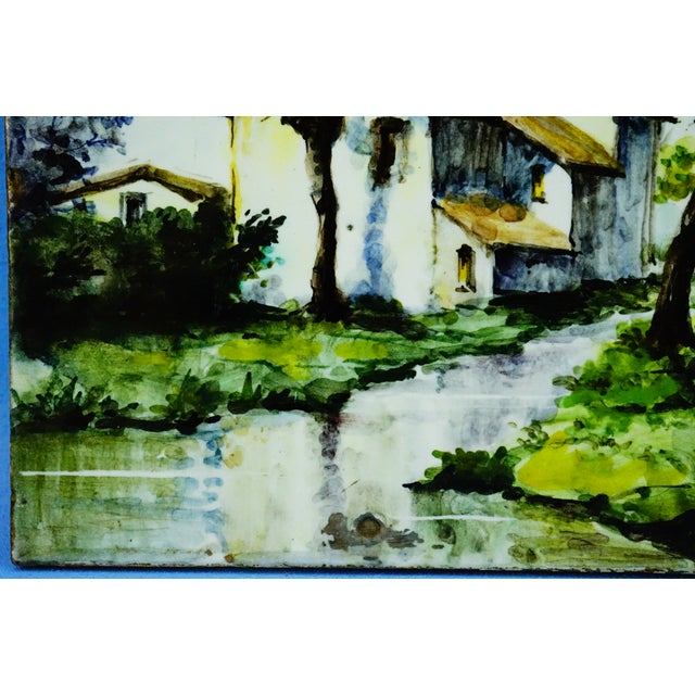 Roman Ceramic Tiles with Painted Landscape, Monterotondo, 1940s, Set of 3 For Sale - Image 16 of 18