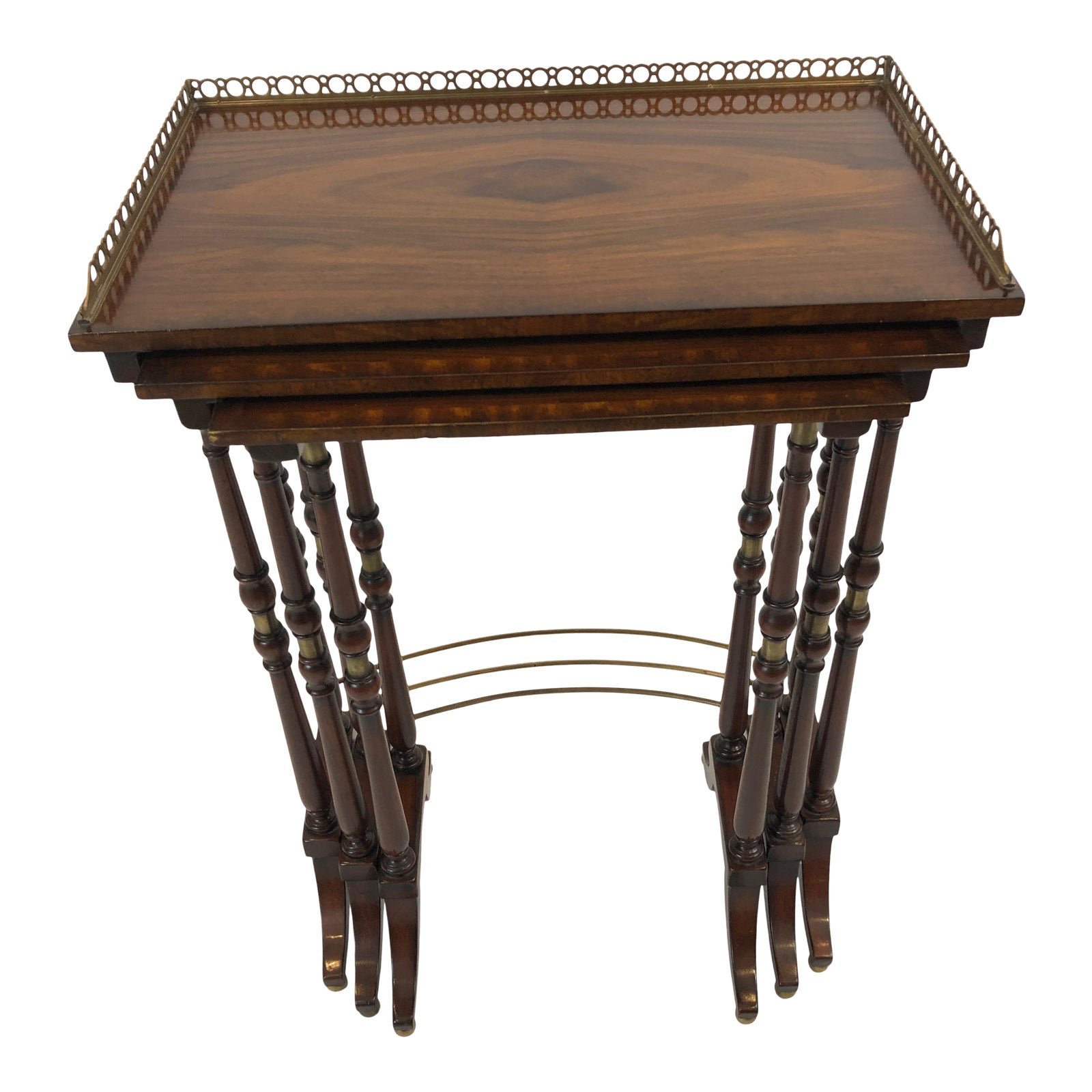 Regency Zebra Wood Nesting Tables Set of 3 Chairish