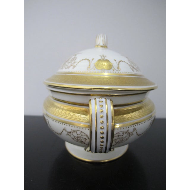Minton Burley Gilt Garland Lamp Scroll Gravy Sauce Serving Tureen With Lid For Sale In Portland, OR - Image 6 of 11