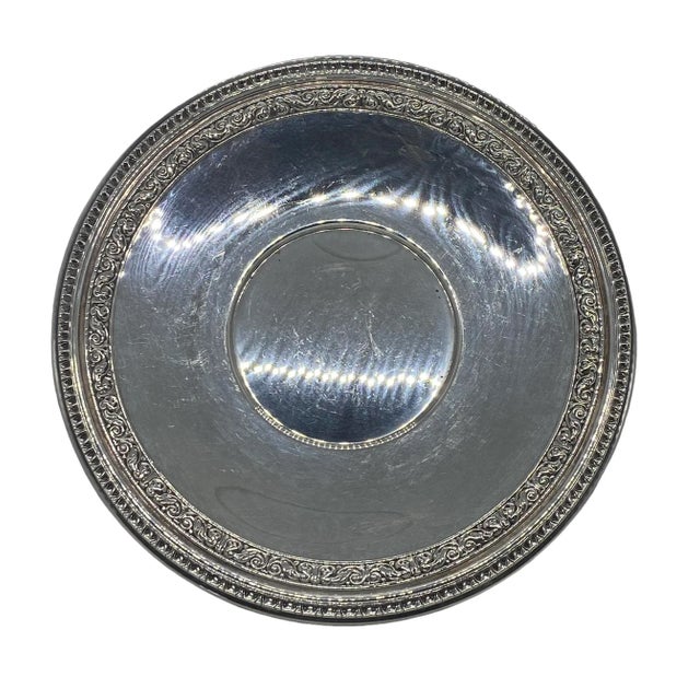 Reed & Barton Vintage Reed & Barton Mid 20th Century Silverplate Sandwich Plate Bel Air #1201 For Sale - Image 4 of 13