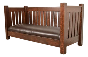 L. & J. G. Stickley Antique Mission Oak Arts & Crafts Settle Sofa or Bench, Newly Refinished