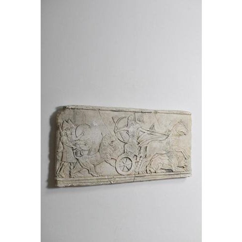 Antiquity cast wall plaster low relief, 1960s. Height: 55 cm - 21.65 in Length: 110 cm - 43.31 in Width: 5 cm - 1.97 in Up...