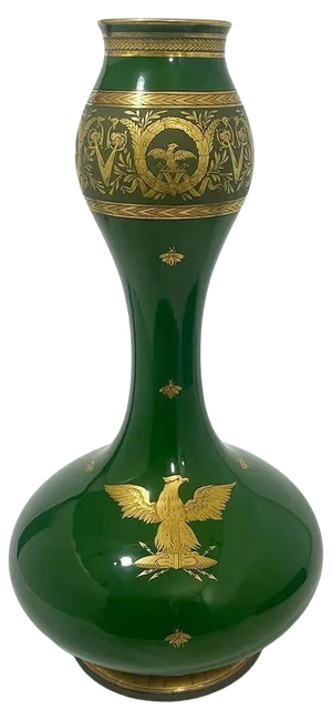 Large Green Double-Gourd Vase by Jaget and Pinon, France, 1913