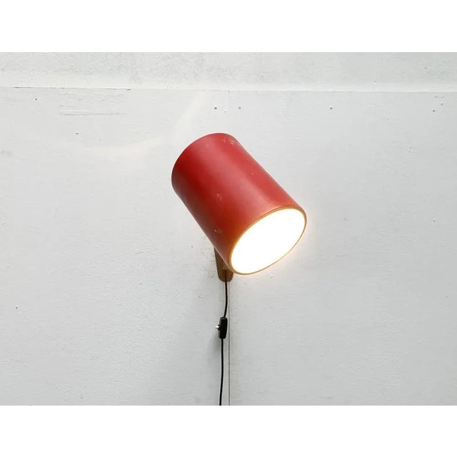 Red Mid-Century German Minimalist Wall Lamp from Hala, 1960s For Sale - Image 8 of 18