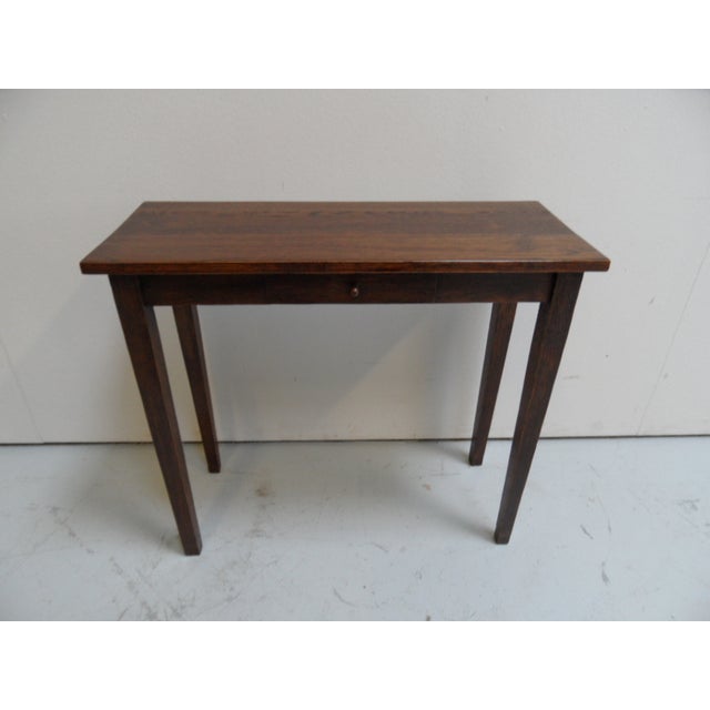 Small Vintage Oak Side Table with Drawer, 1920s For Sale - Image 3 of 10