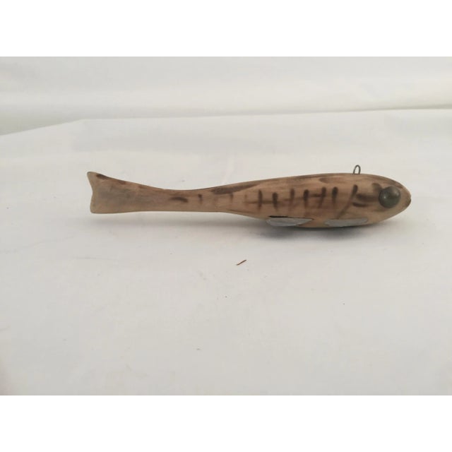 Vintage Fish Decoy Hand-Carved Hand Painted 6.5" Ice Fishing Weighted