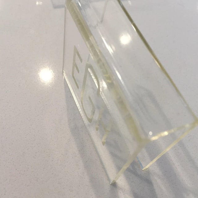 1970s 1970s Mid-Century Modern Lucite Match Box Covers With Monogram Set of 6 For Sale - Image 5 of 7