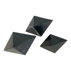 Vintage Post Modern Black Marble Diamond Sculpture Bookends Set of 3