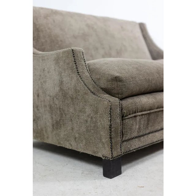 Beige Rectangular Sofa in Gray Velvet, 1990s For Sale - Image 8 of 10