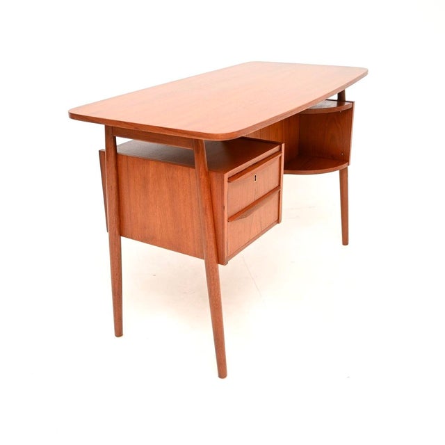 Vintage Danish Teak Desk by Gunnar Nielsen for Tibergaard, 1960s For Sale - Image 4 of 11