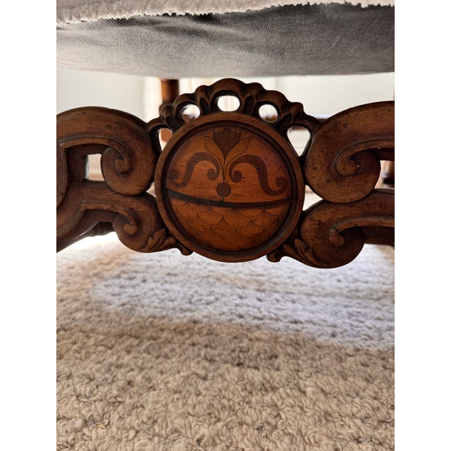 Wood Early 20th Century Hand-Carved Baroque Throne Chair For Sale - Image 7 of 8