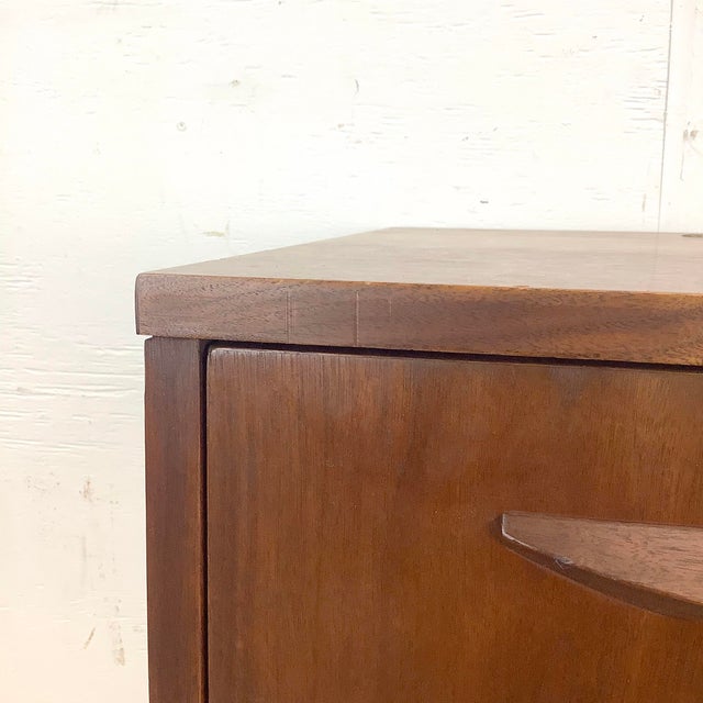 Brown Vintage Teak Record Cabinet or Side Table- For Sale - Image 8 of 12