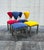 Mid-Century Modern Mid 20th Century Suede Ettore Sottsass Memphis Style Chairs - Set of 4 For Sale - Image 3 of 8