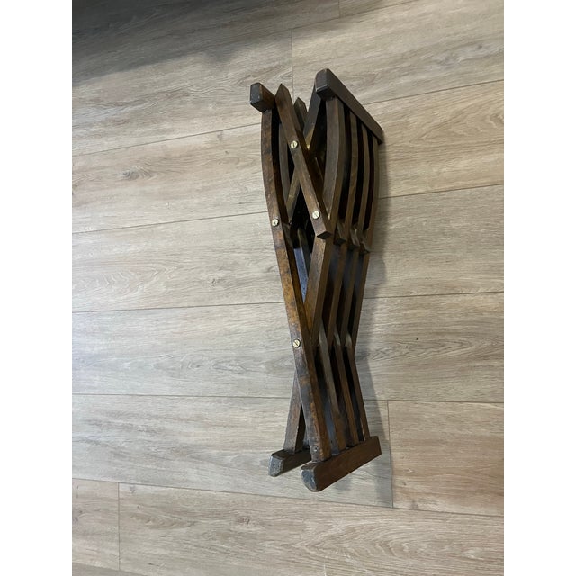 Vintage Campaign X Base Folding Desk Chair Stool For Sale - Image 4 of 12