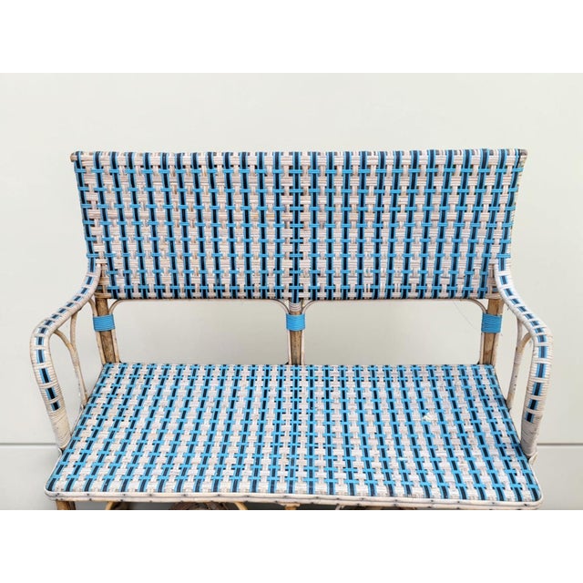 1950s Vintage Two-Seater Rattan Bench, 1950s For Sale - Image 5 of 7