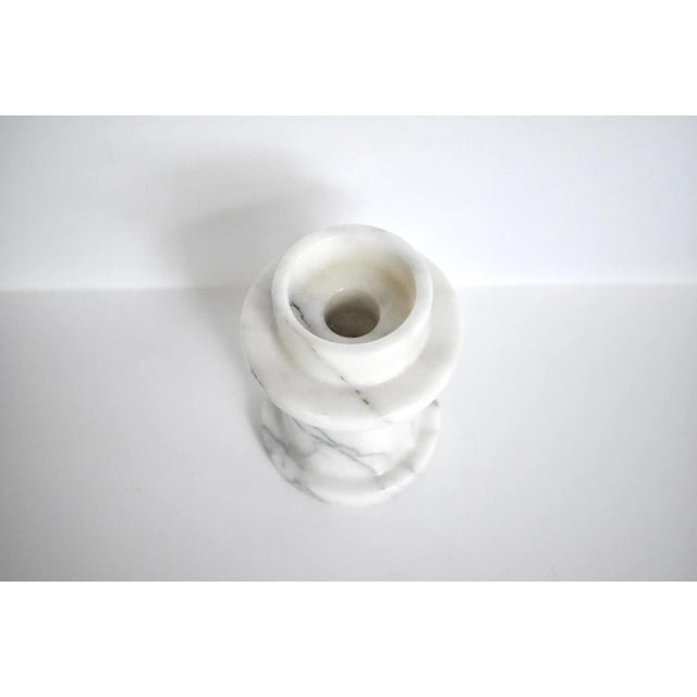 Early 21st Century White Marble Convertible Column Candle Holder For Sale - Image 5 of 8