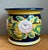 Ceramic Mid 20th Century Hand Italian Painted Floral Ceramic Planter For Sale - Image 7 of 12