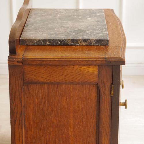 French Art Deco Bedside Table with Marble For Sale - Image 9 of 14