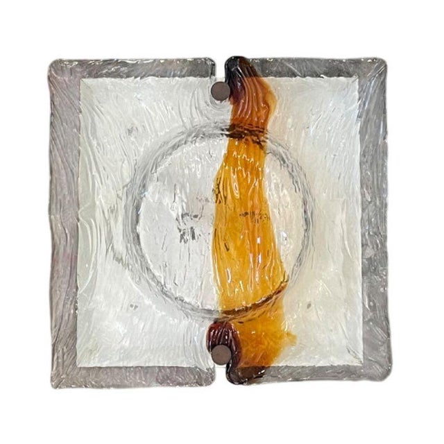 Venini Set of Three Large "Quilt" Sconces/Flush Mount by Toni Zuccheri for Venini, Italy 1960s For Sale - Image 4 of 7