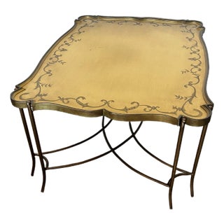 Ardley Hall Faux Bois Venetian Coffee Table With Metal Frame Base For Sale